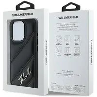Karl Lagerfeld KLHCP15LPQDSMGK iPhone 15 Pro 6.1" czarny/black hardcase Diagonal Quilted Script