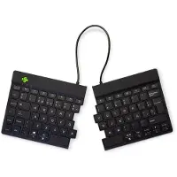 R-Go Tools Ergonomische Tastatur R-Go Split Break mit Pausensoftware, geteilte Tastatur, QWERTY (ES), kabellos, schwarz, Kabellos, Bluetooth, Scherenschalter, QWERTY, Schwarz
