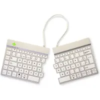 R-Go Tools Ergonomische Tastatur R-Go Split Break mit Pausensoftware, ergonomische geteilte Tastatur, QWERTY (ES), kabellos, weiß, Kabellos, Bluetooth, Scherenschalter, QWERTY, Weiß