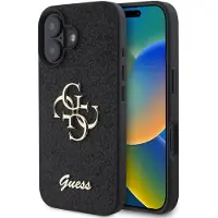 GUESS Pu Fixed Glitter 4g Metal Logo Iphone 16 Handyhülle