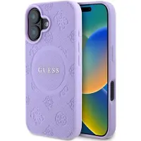 GUESS GUHMP16SPSAPSMEU iPhone 16 6,1" fioletowy/purple HC MagSafe Safiano Peony Classic Logo