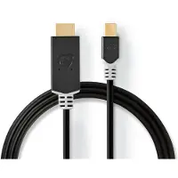 Nedis Gold Ccbp37604at20 Mini Displayport Kabel Dp 1.4 Mini Dp M-hdmi Anschluss 48 Gbit/s Beschichtet 2 M