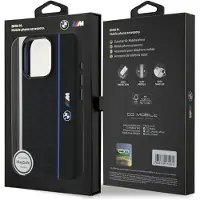 BMW Etui Silikon Sechseck blaue Linie Magsafe Na Iphone 16 Pro Max - Czarne