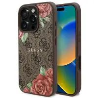GUESS Guhmp16Xp4Ropemcw Iphone 16 Pro Max 6.9" Brzowy/Braun Hardcase 4G Blumen Drucken Magsafe