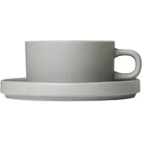 Blomus Teetasse und Undertasse Pilar Mirage Grey (2er Set)