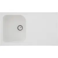 Respekta Küchenspüle Einbauspüle Spülbecken Granitspüle 86 x 50 Weiß Orlando