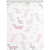 Lichtblick Rollo Klemmfix, ohne Bohren, Verdunkelung, Dino - Pink 60 x 150 cm (B x L)