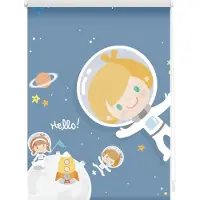 Lichtblick Rollo Klemmfix, ohne Bohren, Verdunkelung, Astronaut - Blau 80 x 150 cm (B x L)