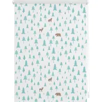 Lichtblick Rollo Klemmfix, ohne Bohren, Verdunkelung, Okko - Weiß Türkis 120 x 150 cm (B x L)