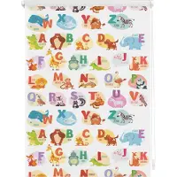 Lichtblick Rollo Klemmfix, ohne Bohren, Verdunkelung, ABC-Tafel - Bunt 70 x 150 cm (B x L)