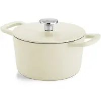 Fissler Moments Collection / Emaillierter Gusseisen-Bräter, rund (Ø 20 cm) Cast-Iron Topf, Cocotte AromaStar-Funktion, Induktion – Elfenbeinweiß