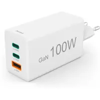 Hama Mini-qc+pd+gan-usb-a-und Usb-c-wandladegerät 100w