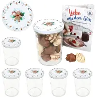 MamboCat 6er Set Sturzglas 435ml Einmachglas + TO-Deckel 82 Candyman eisblau + Heft