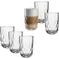 Leonardo Latte-Macchiato-Glas "GOCCE, 380 ml, 6er-Set", (Set, 6 tlg.), 1. Variante, mit Tropfenrelief