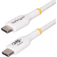 StarTech.com .com 2m USB-C-Ladekabel, Laden und Synchronisieren, 240W (5A) Power Delivery EPR, USB 2.0 Laptop-Ladekabel, USB-IF-, TPE-Mantel, Weiß - USB C Ladekabel