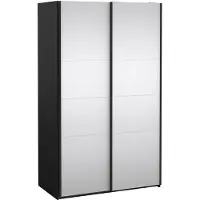 Ebuy24 Catania Schiebetürenschrank 2 Türen mit Spiegel 120x200cm matt schwarz.