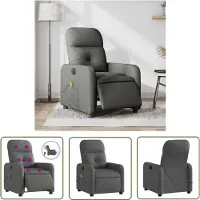 The Living Store Massagesessel Elektrisch Dunkelgrau Stoff