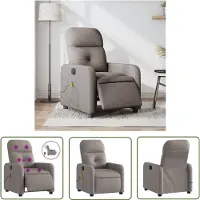 The Living Store Massagesessel Elektrisch Taupe Stoff