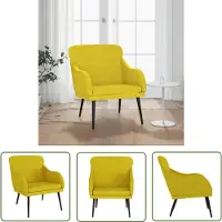 The Living Store Sessel Gelb 63x76x80 cm Samt