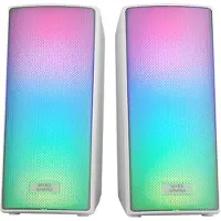 Mars Gaming MSRGB2W, 15 W, 4 Ohm, Verkabelt & Kabellos, 10 m, Tragbarer Stereo-Lautsprecher, Weiß