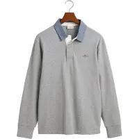 Gant Polo Men Reg Chambray Heavy Rugger Grey Melange 25-XXXXL