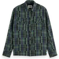 Scotch & Soda Relaxed Fit Patchwork Shirt Navy Check Größe: M | Casual hemden Outlet | Herren | Blau