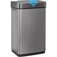 Relaxdays Sensor Mülleimer 60l, Abfalleimer, Küchenmülleimer aus Edelstahl, mit Bewegungssensor, batteriebetrieben, grau