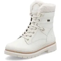 Remonte Damen Leder Stiefelette mit Warmfutter, Weite G & Reißverschluss D0C77, Größe:39 EU, Farbe:Weiß