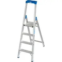 Krause Stehleiter einseitig STABILO silber 4 Stufen, H: 175,0 cm