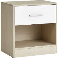 Vasagle Nachttisch, 2er-Pack, modern, mit Schublade und Fach, Beistelltisch in Beige und Weiß