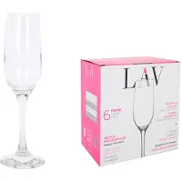 LAV Glas Fame, , Glas, für Sekt, 215 ml, 49x230 mm, Packung 6 Stk.