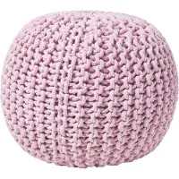 Homescapes STRICK-POUF rosa, 40/40/35 cm