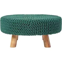 Homescapes STRICK-HOCKER tannengrün, rund 62/62/30 cm