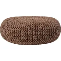 Homescapes STRICK-POUF braun, Bodenkissen rund 70/70/23 cm