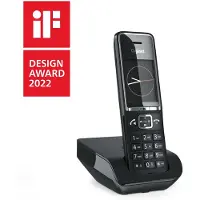 Gigaset COMFORT 550, Analoges/DECT-Telefon, Kabelloses Mobilteil, Freisprecheinrichtung, 200 Eintragungen, Anrufer-Identifikation, Schwarz