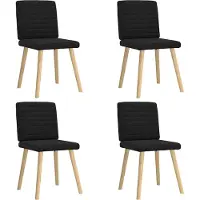 vidaXL Esszimmerstühle 4 Stk. Schwarz Stoff