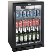 CombiSteel Getränkekühlschrank mit 1 Tür - 128 Liter, abschließbar, LED-Beleuchtung