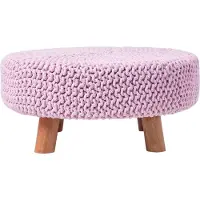 Homescapes STRICK-HOCKER rosa, rund 62/62/30 cm