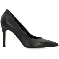 Manfield Schwarze Lederpumps | Größe 42