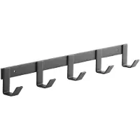 Sotech Blackline ALBA Hakenleiste Klein 450 mm mit 5 Haken Schwarz Pulverbeschichtet