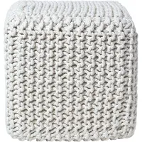 Homescapes STRICK-POUF natur, Sitzwürfel 35/35/35 cm