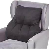 Homescapes RÜCKENKISSEN schwarz 68/58 cm – Stützkissen für Sessel, Velours