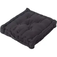 Homescapes SITZKISSEN schwarz 50/50/10 cm – Bodenkissen unifarben