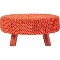 Homescapes STRICK-HOCKER orange, rund 62/62/30 cm