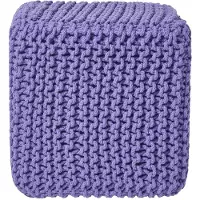 Homescapes STRICK-POUF lila, Sitzwürfel 35/35/35 cm