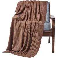 Homescapes STRICKDECKE 150/200 cm, Baumwolle mit Zopfmuster