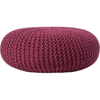 Homescapes STRICK-POUF weinrot, Bodenkissen rund 70/70/23 cm