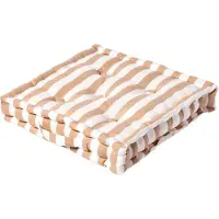 Homescapes SITZKISSEN beige-weiß gestreift 50/50/10 cm
