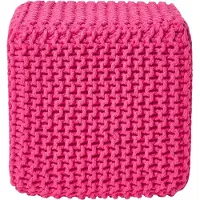 Homescapes STRICK-POUF pink, Sitzwürfel 35/35/35 cm