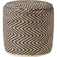 Homescapes SITZPOUF rund mit Zickzack-Muster, 40/40/45 cm